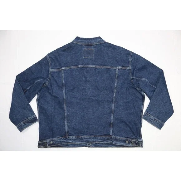 Levi's Men's Denim Trucker Jacket Dark Wash Blue Sz 3XL 07158-0021 - Picture 15 of 16